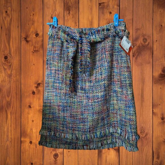 Oscar by Oscar De La Renta Women's Size 6 "Missy" Wool Blend Belted Skirt NEW - Picture 1 of 8